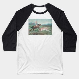 Cattle Mustering Australia Vintage Print Baseball T-Shirt